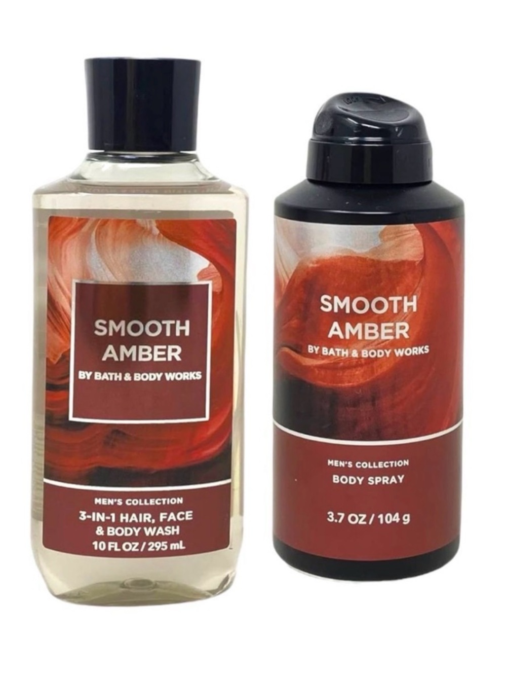 Bath & Body Works Men Smooth Amber Set Body Wash & Spray New